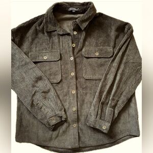 Velvet Heart Corduroy Dark Olive Green Jacket, size Large